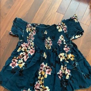 Off the shoulder flower shirt
